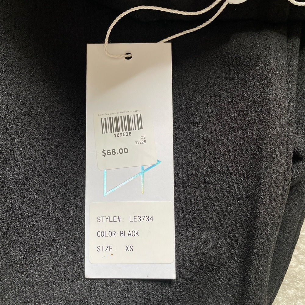 Sage The Label Front Slit Black Pants Women's XS  Stretch Split Hem NWT - Picture 11 of 11